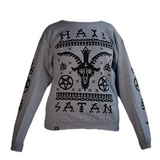 Sudadera Navideña Hail Satan Gris