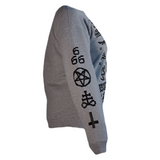 Sudadera Navideña Hail Satan Gris