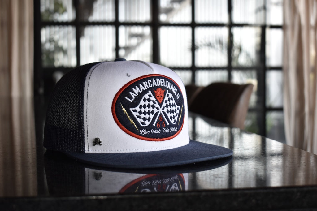 Gorra  Blue Racing Flag Snapback / King Monster