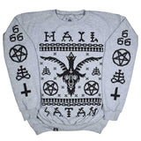 Sudadera Navideña Hail Satan Gris