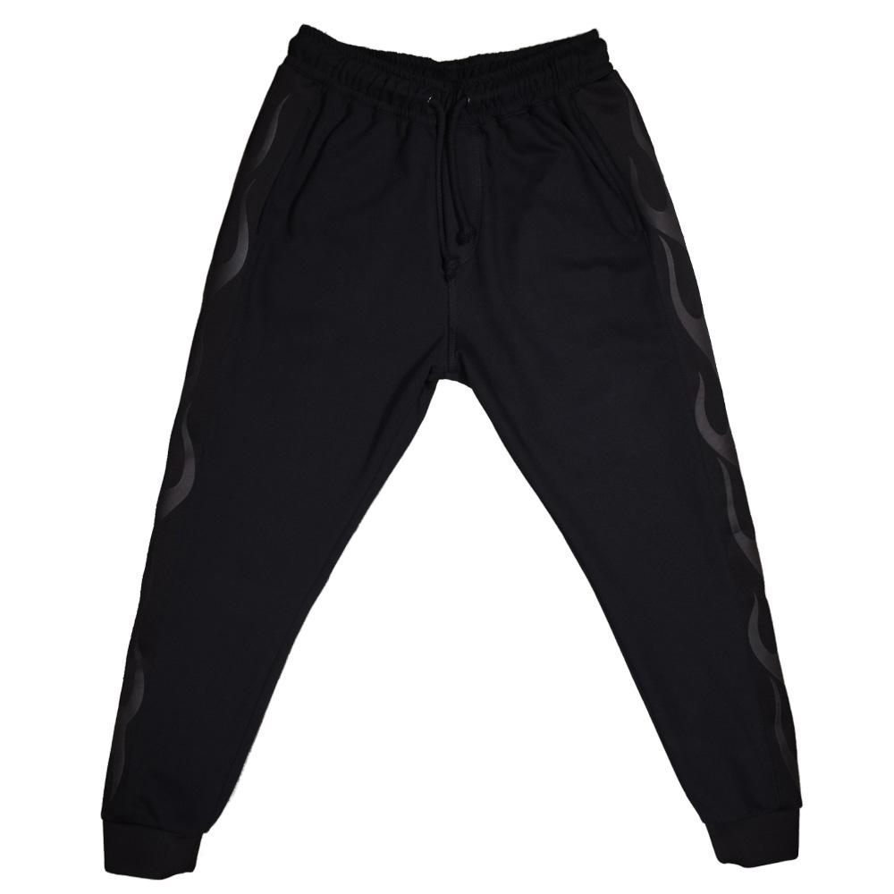 Pants Black Flames